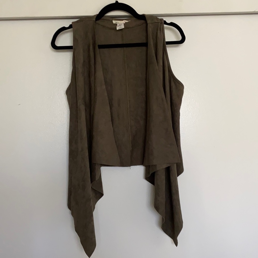 Wildcat Olive Green Faux Suede Vest